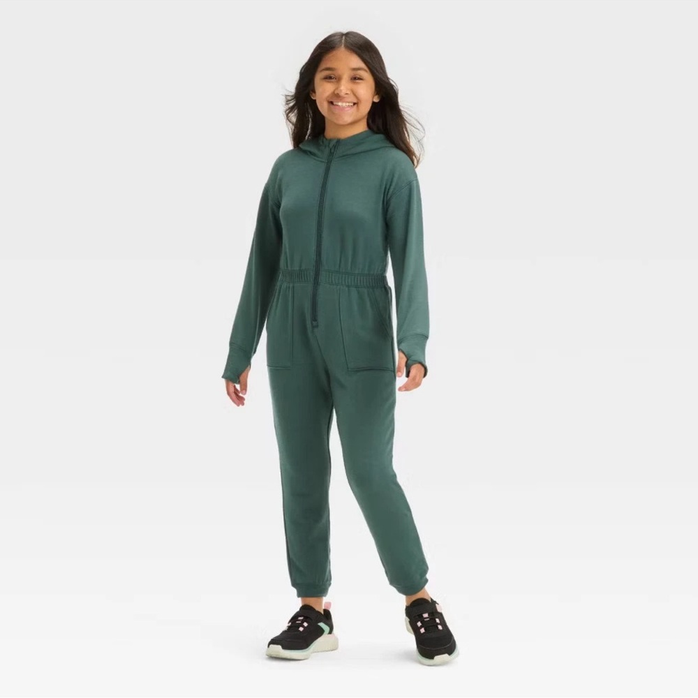 Girl’s All in Motion Green L(10/12) Cozy Soft Bodysuit